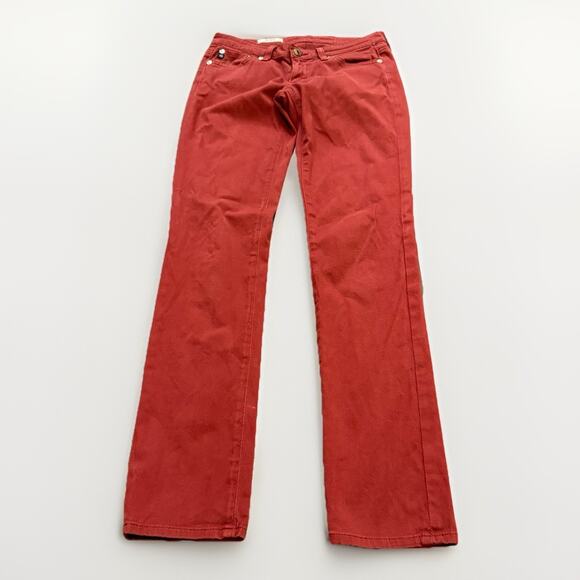 Adriano Goldschmied AG Womens Red The Stilt Cigarette Leg Jeans Size 25R USA - Picture 1 of 10